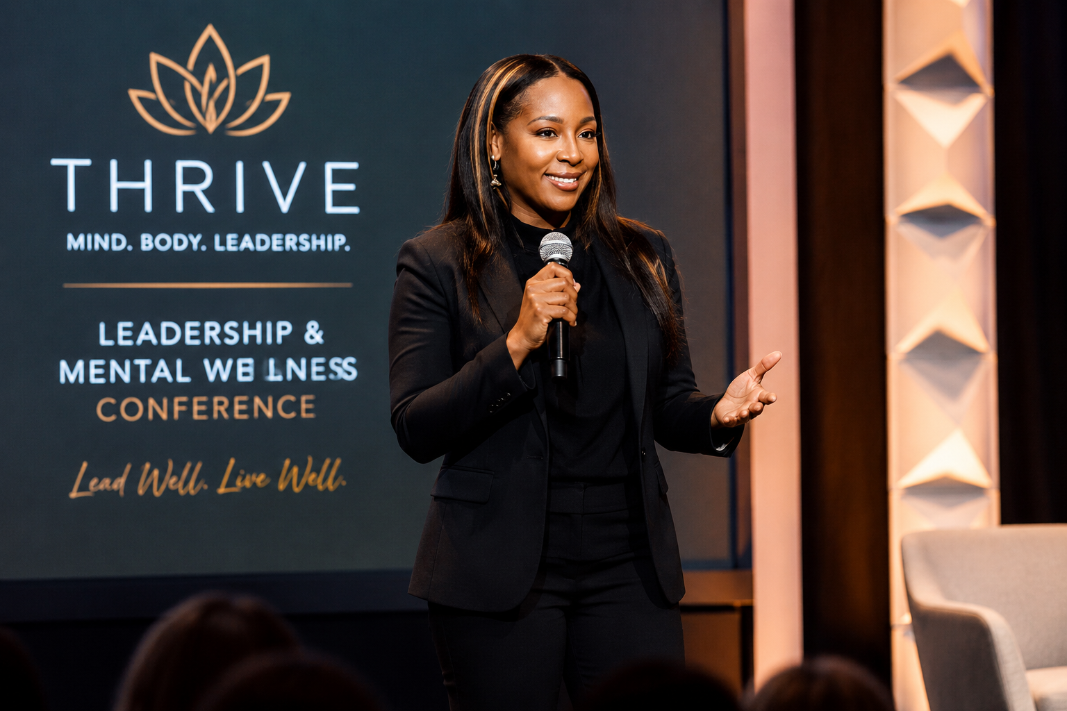 Jamia Morrow speaking on stage